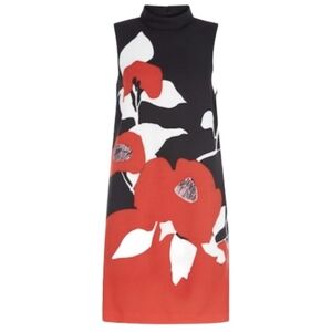 Hobbs London Womans Delilah Floral Red & Black Dress Size 6‎